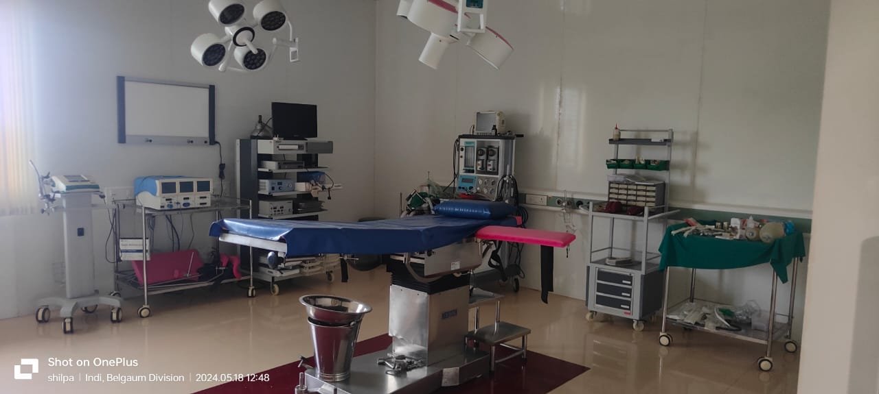 Operation theatre at Spandana Super Speciality Hospital with C-arm and anaesthesia workstation